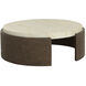 Mesa 50 X 17.5 inch Cream / Brown Outdoor Coffee Table